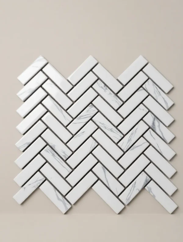 Carrara Herringbone Mosaic